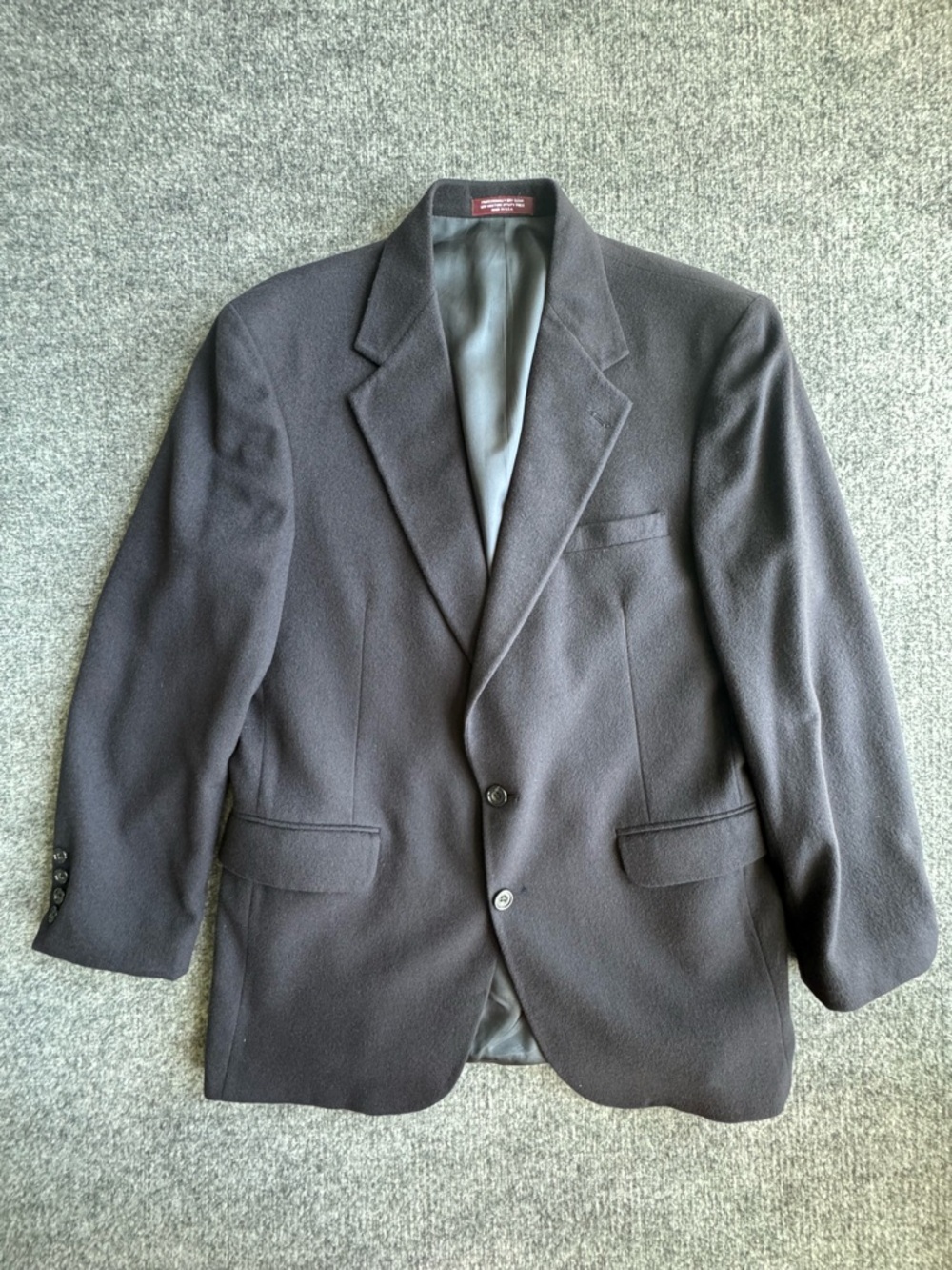 Evan Picone 100% Cashmere Navy Blue 2 Button Blazer 42L